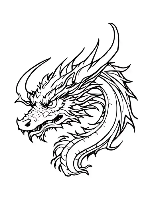 dragon and ox head tattoo design idea