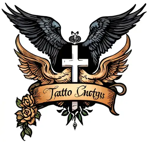 neo trad Christian tattoo design idea