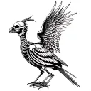 bird skeleton demon tattoo design idea