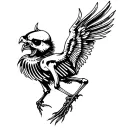 bird skeleton demon tattoo design idea