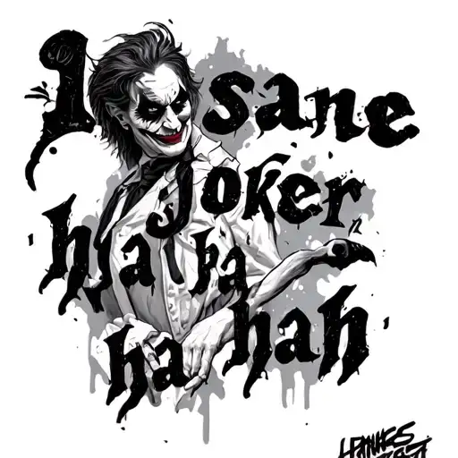 insane joker ha ha ha quote tattoo design idea