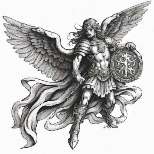 Saint Micheal The Archangel tattoo design idea