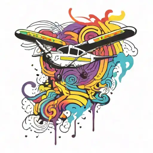 cessna 172 rainbow tattoo design idea