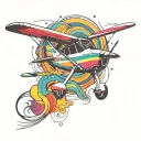 cessna 172 rainbow tattoo design idea