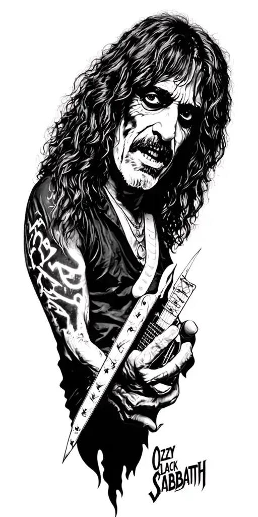 Ozzy black sabbath tattoo design idea