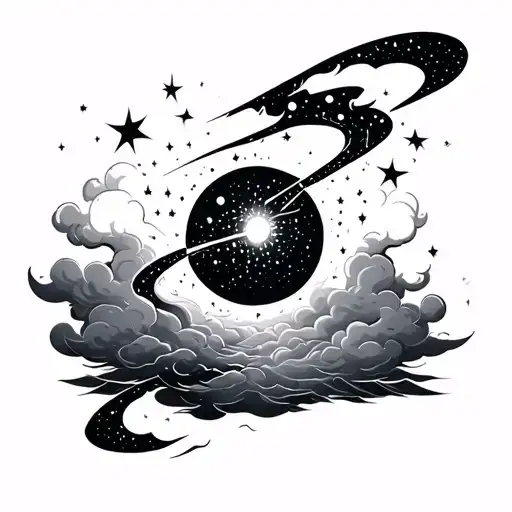 Orion's Belt on cloudy night tattoo design idea