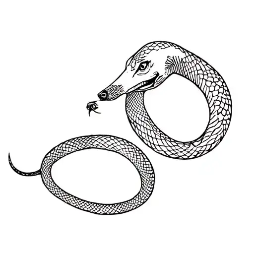 dog and snake tattoo tattoo design idea