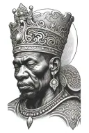 african king sitting tattoo design idea