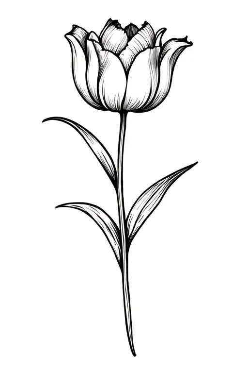 tulip flower tattoo design idea
