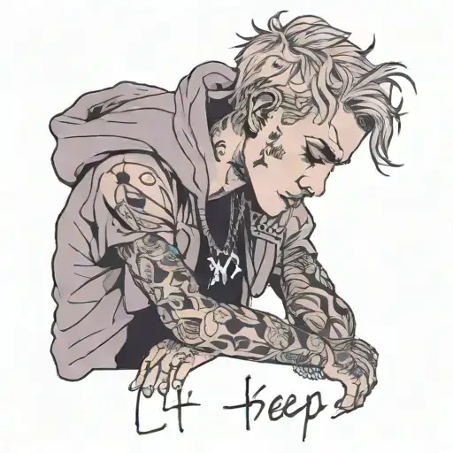 lil peep crybaby album art tattoo design idea
