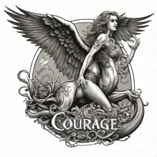 "courage" by Celine Dion tattoo design idea