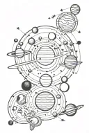 Solar system tattoo design idea
