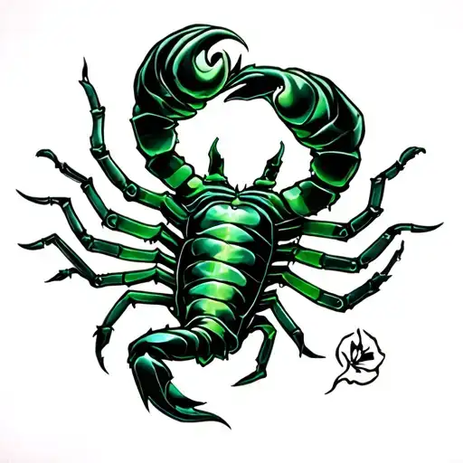 green, poet, writer, jade, scorpio tattoo design idea