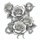roses with broken chains breaking and bursting open tattoo design idea
