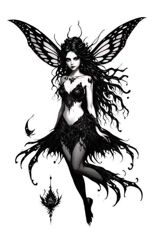 Dark Fairy tattoo design idea