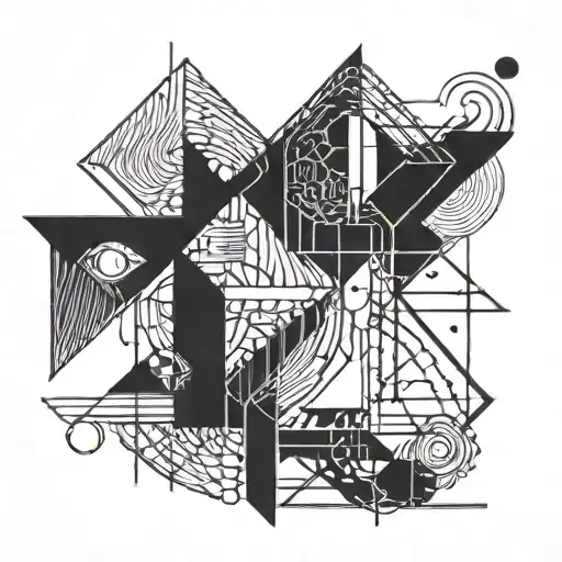 abstract geometry ignorant ugly crooked line  tattoo design idea