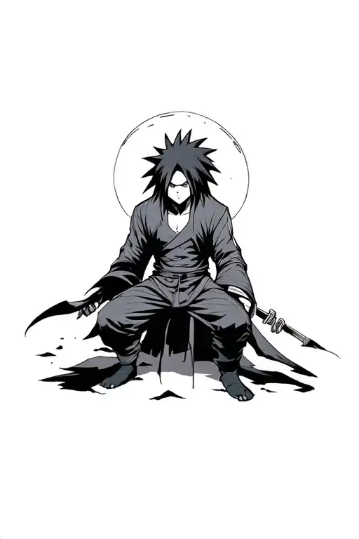 hints of madara uchiha with his reality speach  tattoo design idea