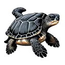 sea turtle flat cap tattoo design idea