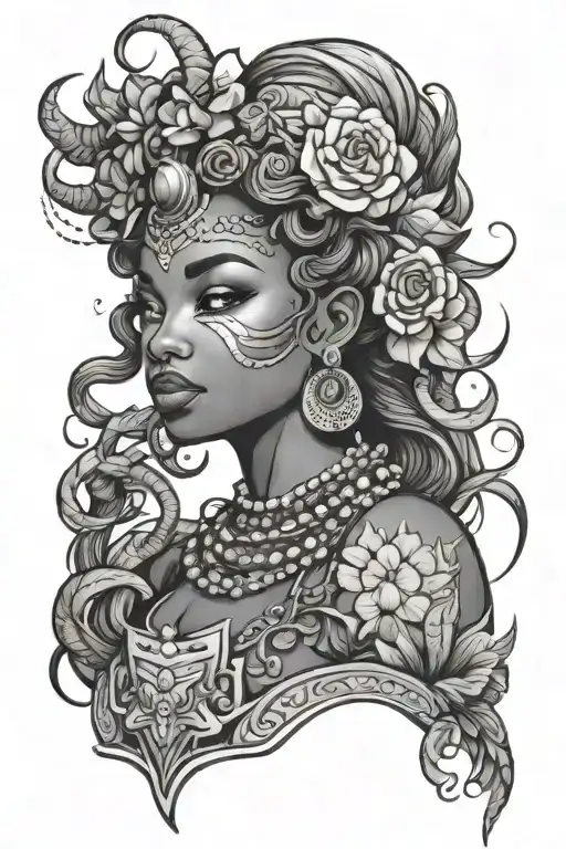 oshun tattoo design idea