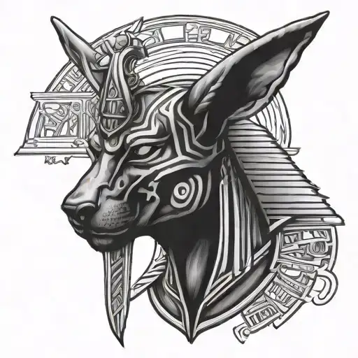 Anubis egypcian god tattoo design idea