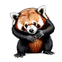 red panda playing with black bear tattoo design idea