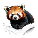 red panda playing with black bear tattoo design idea