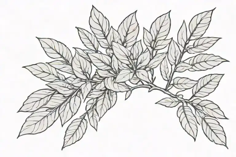 Sage Plant growing tattoo design idea