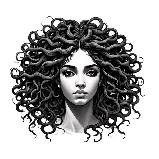 African Medusa tattoo design idea