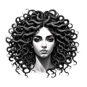 African Medusa tattoo design idea
