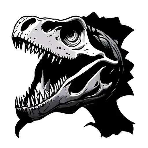 dinosaur skull tattoo design idea