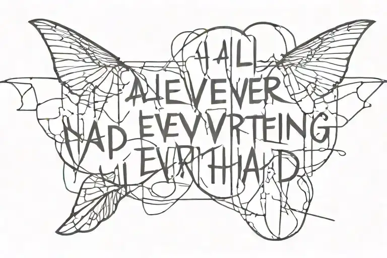 All I Ever Wanted is Everything I Had tattoo design idea