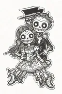 voodoo doll evil couple pins tattoo design idea