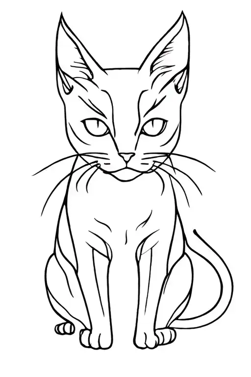 good and evil cat tattoo design idea