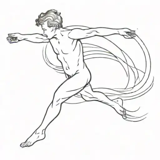 jumping into water, with ripples expanding outward tattoo design idea