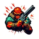 call of duty juggernaut perk with magical special effects around it  tattoo design idea