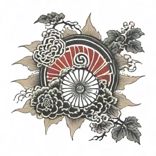 Japanese rising sun tattoo design idea
