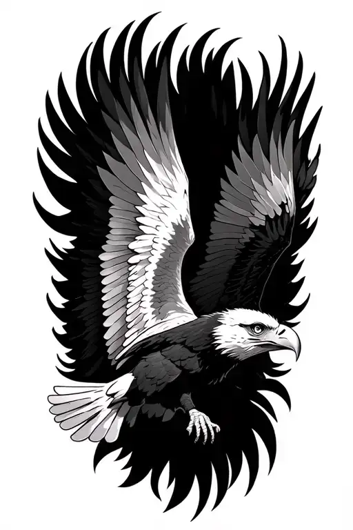 Eagle soaring tattoo design idea