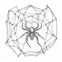 black widow spider with heart shaped web tattoo design idea