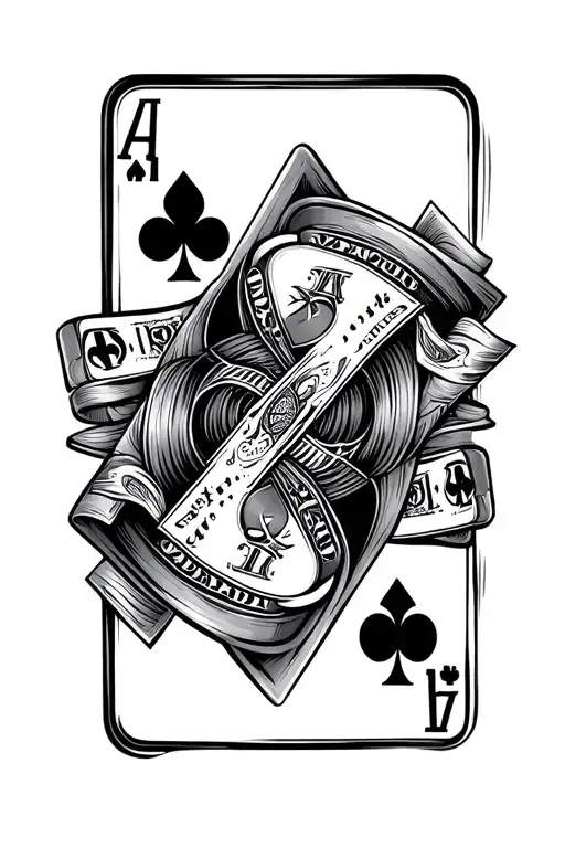 pinstriping patterns and involve money, aces, and an 8-ball tattoo design idea