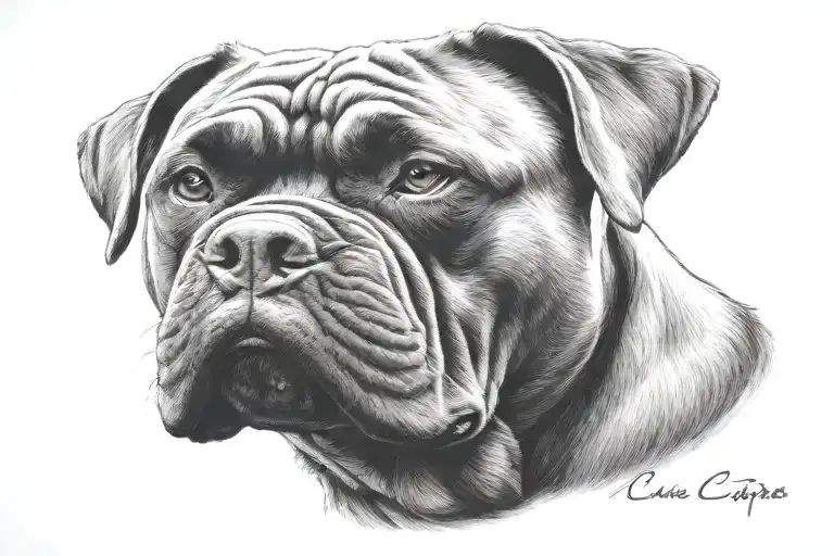 cane corso dog tattoo design idea