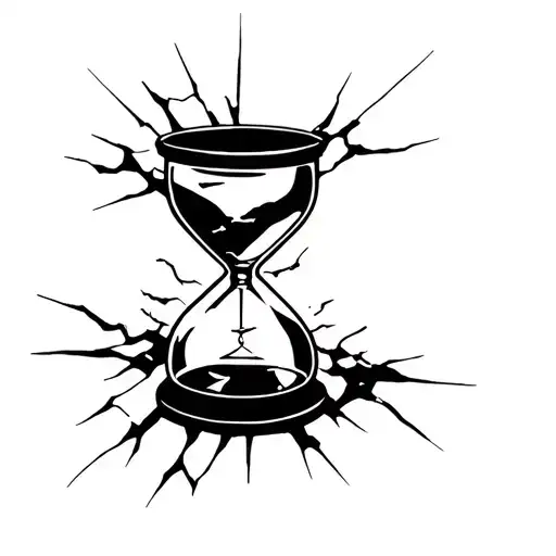 shattered hourglass  tattoo design idea