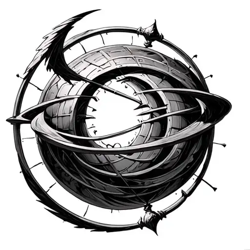 reneissance armillary sphere tattoo design idea