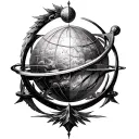 reneissance armillary sphere tattoo design idea