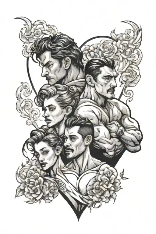 family lover,cold heart, strong man tattoo design idea