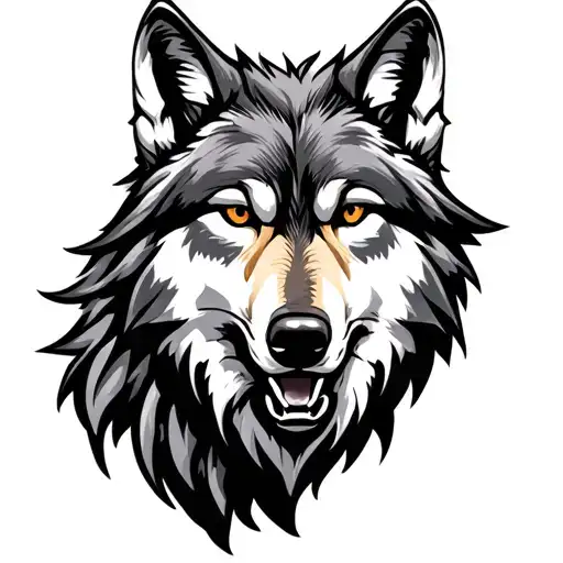 wolf head tattoo design idea