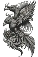 simple phoenix asian style tattoo design idea