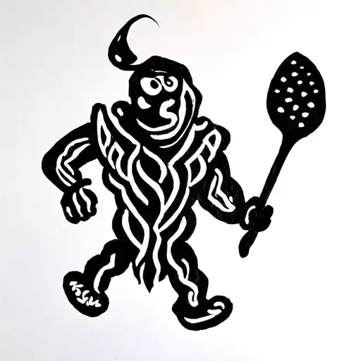 pasta man funny tattoo design idea