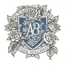 alpha phi omega crest with roses  tattoo design idea