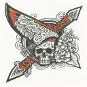 Faust k bar knife tattoo design idea