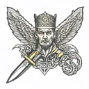 Faust k bar knife tattoo design idea